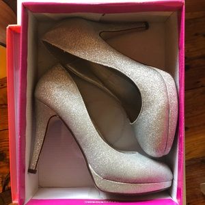 Glittery Silver Heels